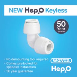 Hep2O  Plastic Push-Fit Equal 90° Keyless Elbow 10mm 10 Pack