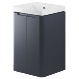 Floorstanding Vanity Unit & Basin Matt Indigo 500mm x 460mm x 840mm