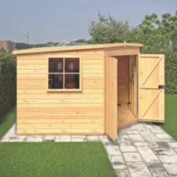 Shire  10' x 10' (Nominal) Pent Shiplap T&G Timber Corner Shed