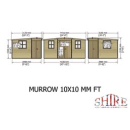 Shire  10' x 10' (Nominal) Pent Shiplap T&G Timber Corner Shed