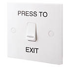 British General 900 Series 10AX 1-Gang 2-Way 'Press to Exit' Retractive Switch White