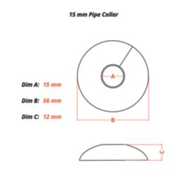 ETAL 15mm Pipe Collars Chrome 10 Pack