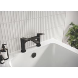Bristan Frammento Black 150mm Deck Mounted Lever 2 Tap Holes Bath Mixer Tap