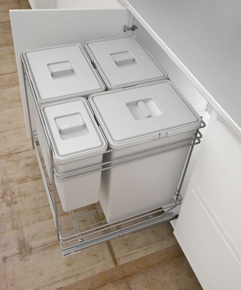 Hafele Pull Out Kitchen Bin Grey 3 X 24