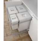 Hafele Pull-Out Kitchen Bin Grey 3 x 24 Ltr & 1 x 6Ltr