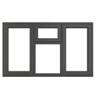 Crystal  Top, Left & Right-Hand Opening Clear Triple-Glazed Casement Anthracite on White uPVC Window 1770mm x 1040mm