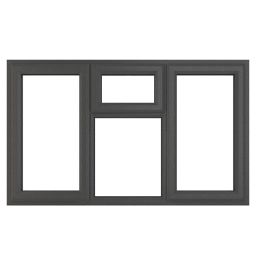 Crystal  Top, Left & Right-Hand Opening Clear Triple-Glazed Casement Anthracite on White uPVC Window 1770mm x 1040mm