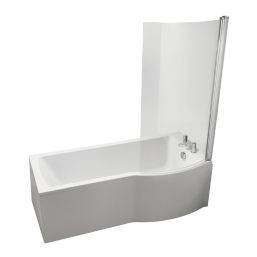 Ideal Standard Giovo Curve Shower Bath Right-Hand Acrylic No Tap Holes 1700mm