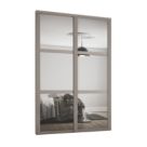 Spacepro Shaker 2-Door Sliding Wardrobe Door Kit Stone Grey Frame Mirror Panel 1185mm x 2260mm