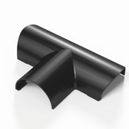 D-Line Black Mini Trunking Equal Tees 30mm x 15mm 2 Pack