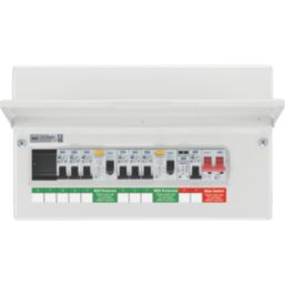 British General Fortress 16-Module 8-Way Populated High Integrity Main Switch Consumer Unit with SPD