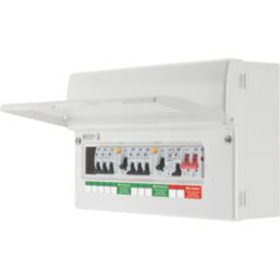 British General Fortress 16-Module 8-Way Populated High Integrity Main Switch Consumer Unit with SPD