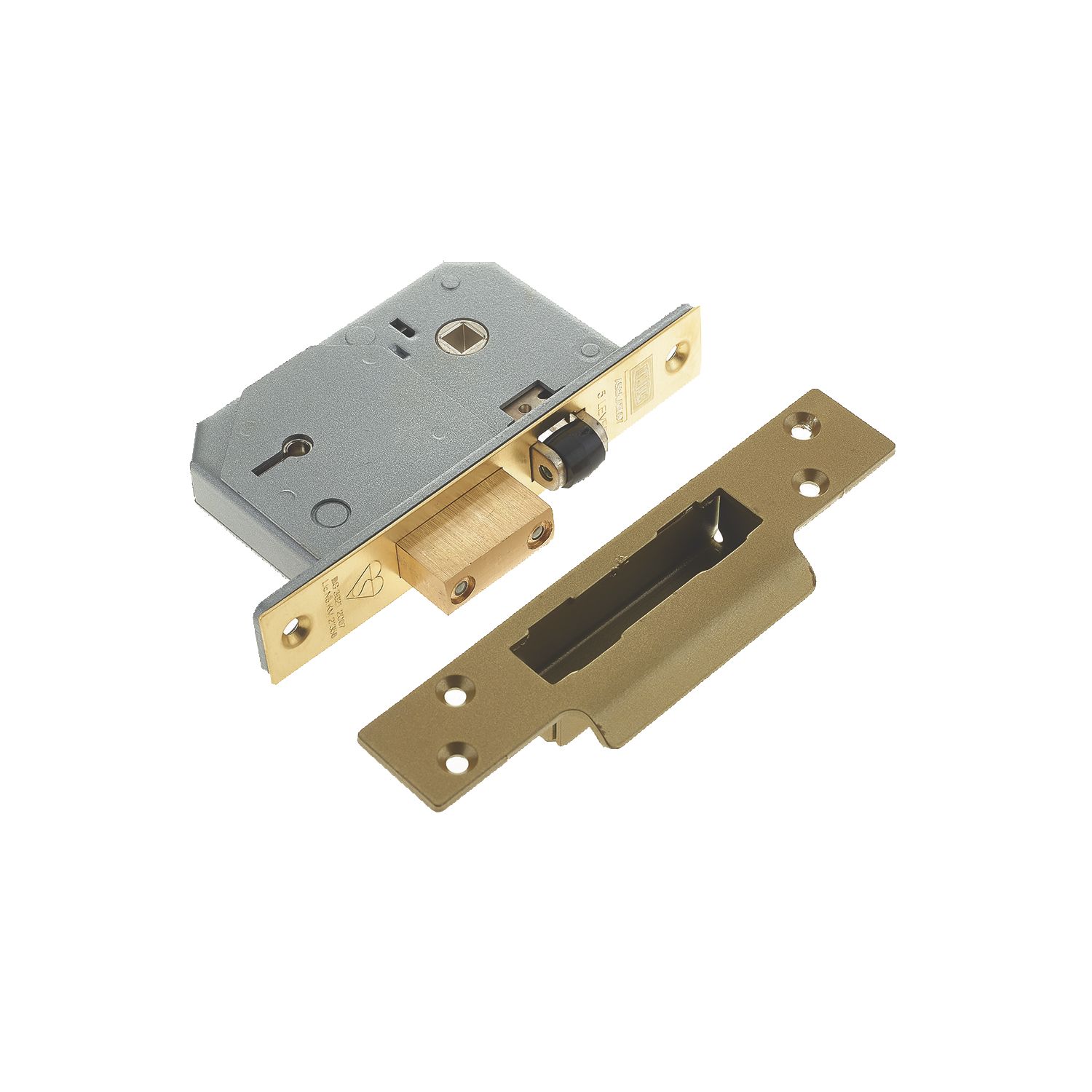 Union Fire Rated Polished Brass BS 5-Lever Mortice Sashlock 67mm Case - 40mm Backset (2548P)