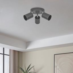 Eglo Reciso-E Round 3-Light Spotlight Black