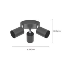 Eglo Reciso-E Round 3-Light Spotlight Black