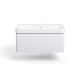 Essentials Genoa Vanity Unit with Basin Matt White 805mm x 460mm x 360mm