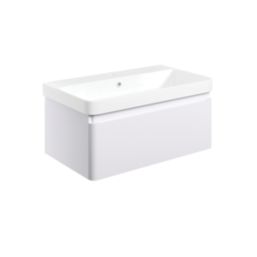 Essentials Genoa Vanity Unit with Basin Matt White 805mm x 460mm x 360mm