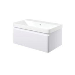 Essentials Genoa Vanity Unit with Basin Matt White 805mm x 460mm x 360mm