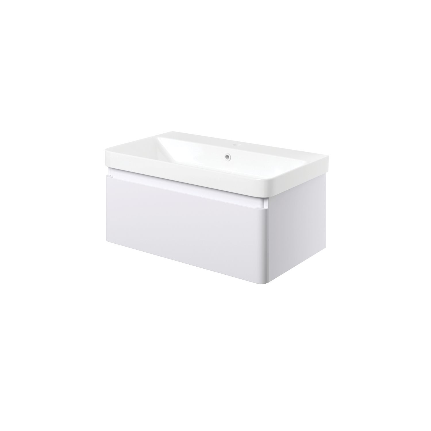 Essentials Genoa Vanity Unit with Basin Matt White 805mm x 460mm x 360mm (254EY)