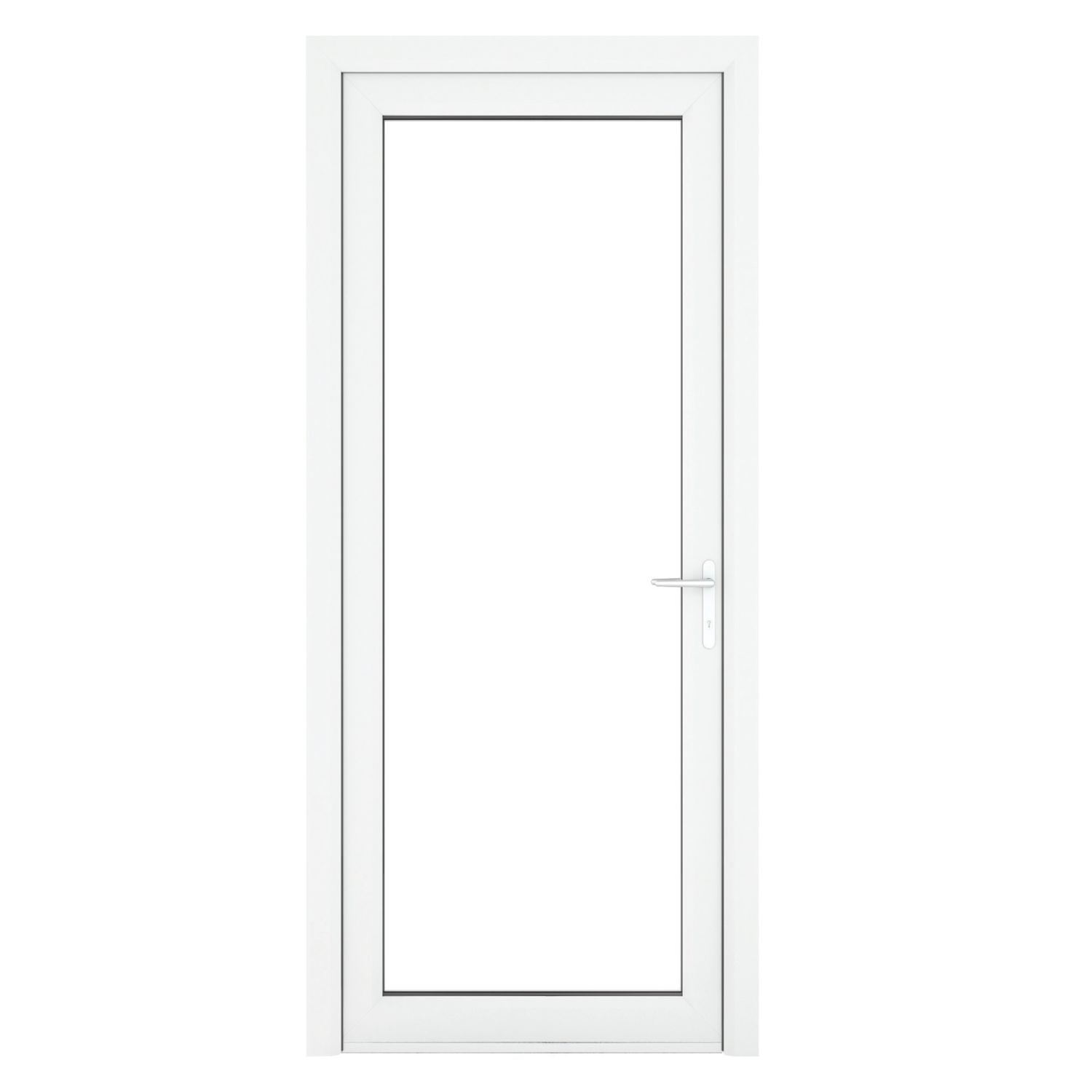 Crystal Fully Glazed 1-Clear Light Left-Handed White uPVC Back Door 2090mm x 840mm (254JP)