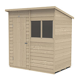 Forest  6' x 4' (Nominal) Pent Overlap Timber Shed with Base