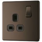 LAP  13A 1-Gang DP Switched Socket Black Nickel  with Black Inserts