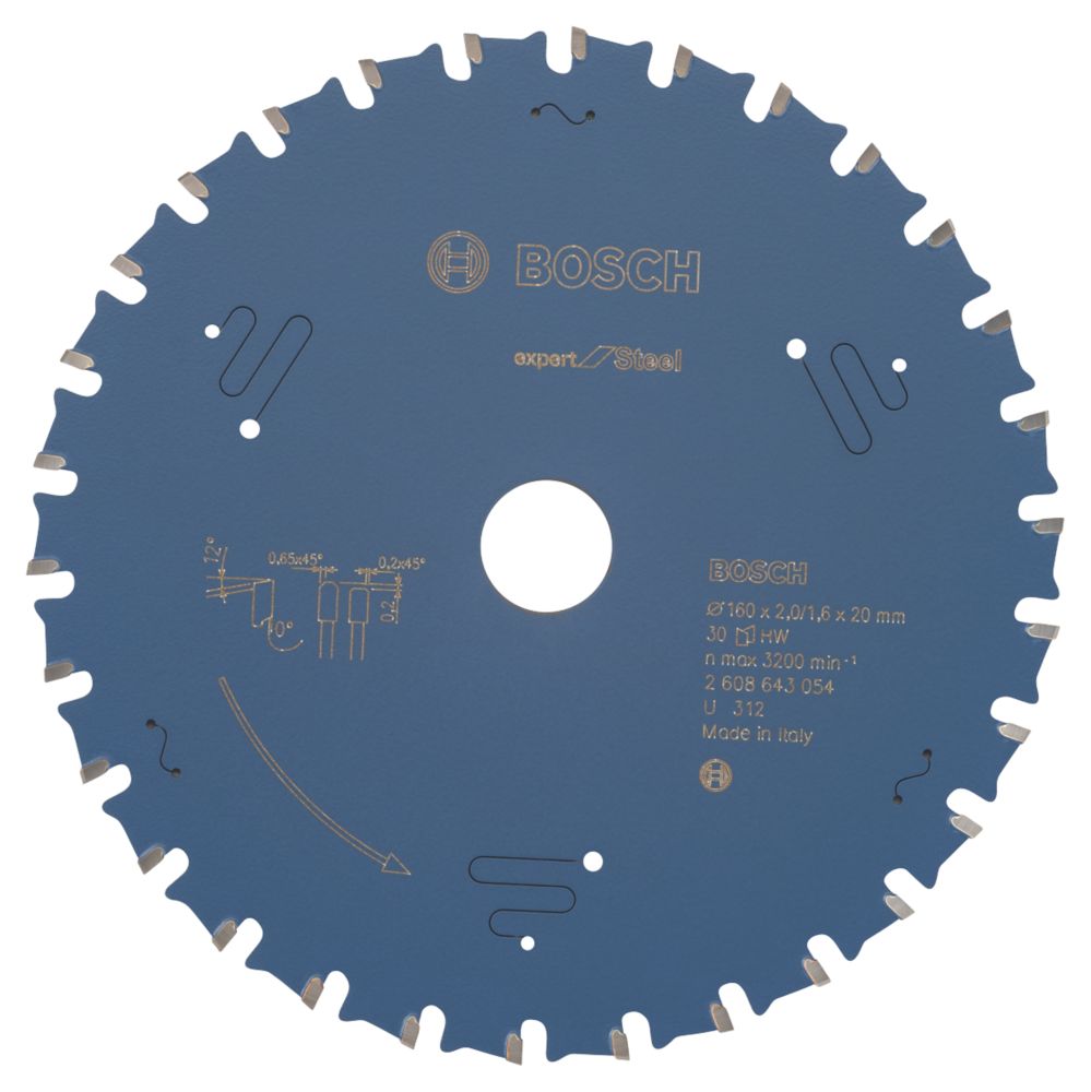 Bosch Expert Steel Circular Saw Blade 160mm x 20mm 30T Screwfix