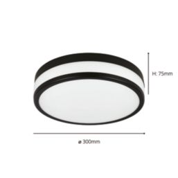 Eglo Palermo LED Ceiling Light Black 7W 2100lm