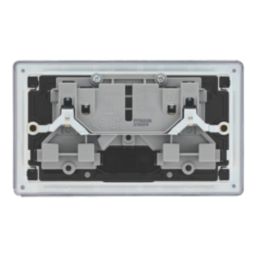 LAP  13A 2-Gang DP Switched Socket Matt Black  with Black Inserts