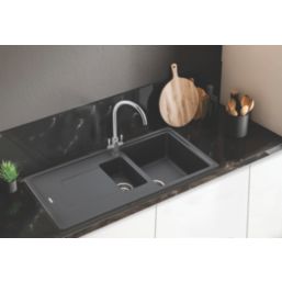 Franke Titan 1.5 Bowl Composite Kitchen Sink Graphite Reversible 970mm x 500mm