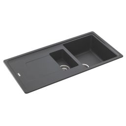 Franke Titan 1.5 Bowl Composite Kitchen Sink Graphite Reversible 970mm x 500mm