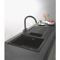 Franke Titan 1.5 Bowl Composite Kitchen Sink Graphite Reversible 970mm x 500mm