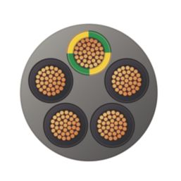 Time 5-Core YY Grey 1.5mm²  Unscreened Control Cable 1m Coil