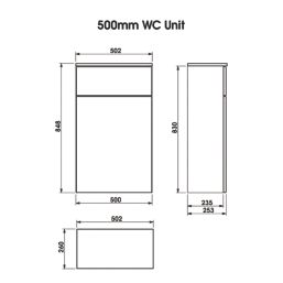 Newland  Floorstanding WC Unit Natural Oak Effect 500mm x 2450mm x 850mm