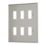 Contactum iConic 6-Module Grid Faceplate Brushed Steel
