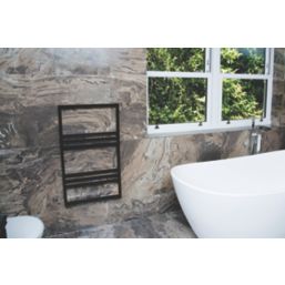 Towelrads 800mm x 500mm 1095BTU Black Flat Designer Towel Radiator