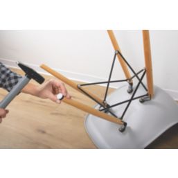 Fix-O-Moll White Round Pinned Furniture Gliders 22mm x 22mm 8 Pack