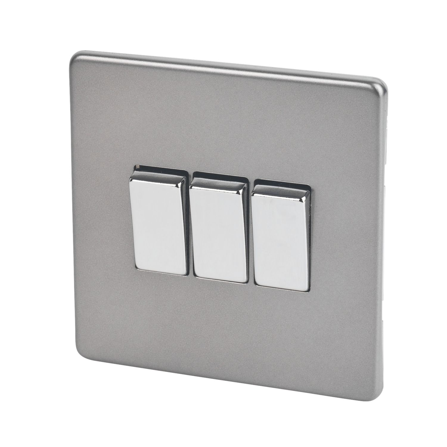 Varilight 10AX 3-Gang 2-Way Light Switch Slate Grey (25507)
