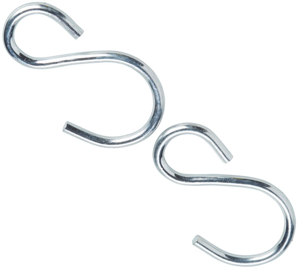 Diall S-Hooks Zinc-Plated 90 x 6mm 2 Pack