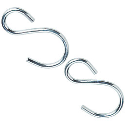 Diall S-Hooks Zinc-Plated 90 x 6mm 2 Pack