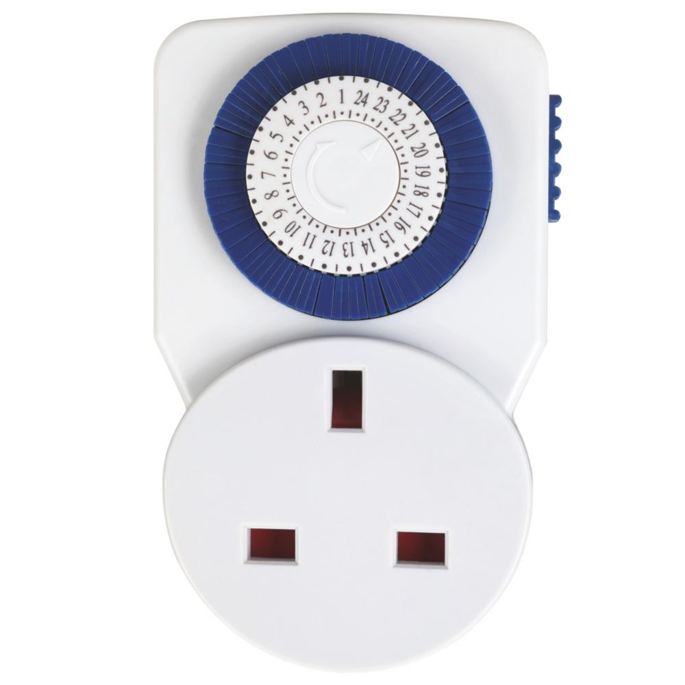 Masterplug TMS24 Mechanical Plug-In & Plug-Through Timer - Screwfix