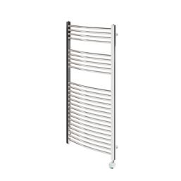 Flomasta 1200mm x 600mm 1364BTU Chrome Curved Electric Towel Radiator