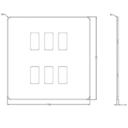 Knightsbridge  6-Module Grid Faceplate Anthracite