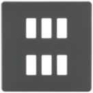 Knightsbridge  6-Module Grid Faceplate Anthracite