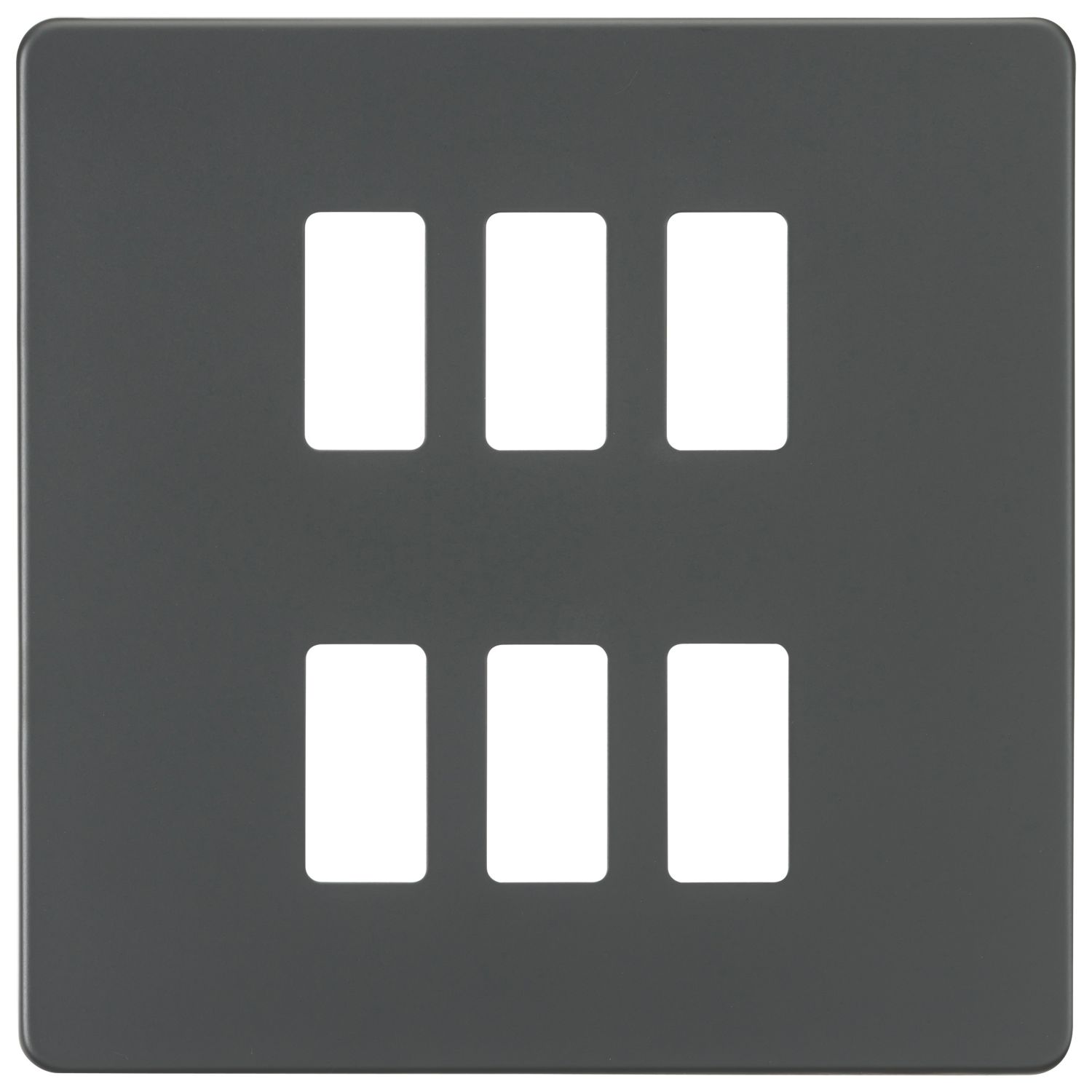 Knightsbridge 6-Module Grid Faceplate Anthracite (255CR)