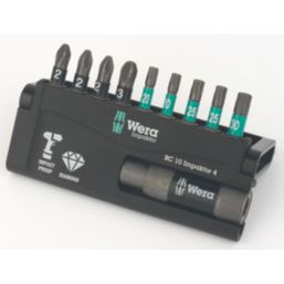 Wera Bit-Check 10 Impaktor 4 1/4" Hex Shank Mixed Bit Set 10 Pieces