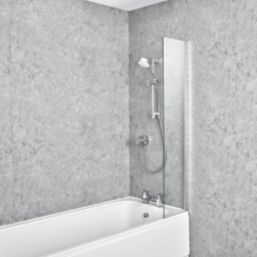 Mira Elevate Semi-Frameless Chrome Mini Bathscreen Static Panel  300mm x 1450mm