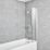 Mira Elevate Semi-Frameless Chrome Mini Bathscreen Static Panel  300mm x 1450mm