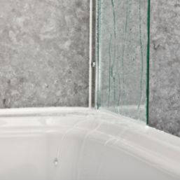 Mira Elevate Semi-Frameless Chrome Mini Bathscreen Static Panel  300mm x 1450mm