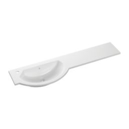 Alaska Bathroom Fitted Furniture Pack LH Vanity with Basin Pearl Grey Matt 1244mm x 355mm x 997mm